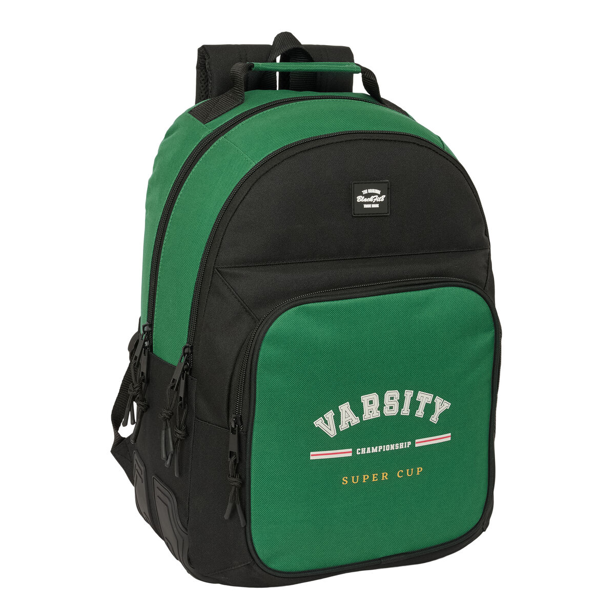 School Bag BlackFit8 Varsity Black Green 32 x 42 x 15 cm School Bag BlackFit8 Varsity Black Green 32 x 42 x 15 cm