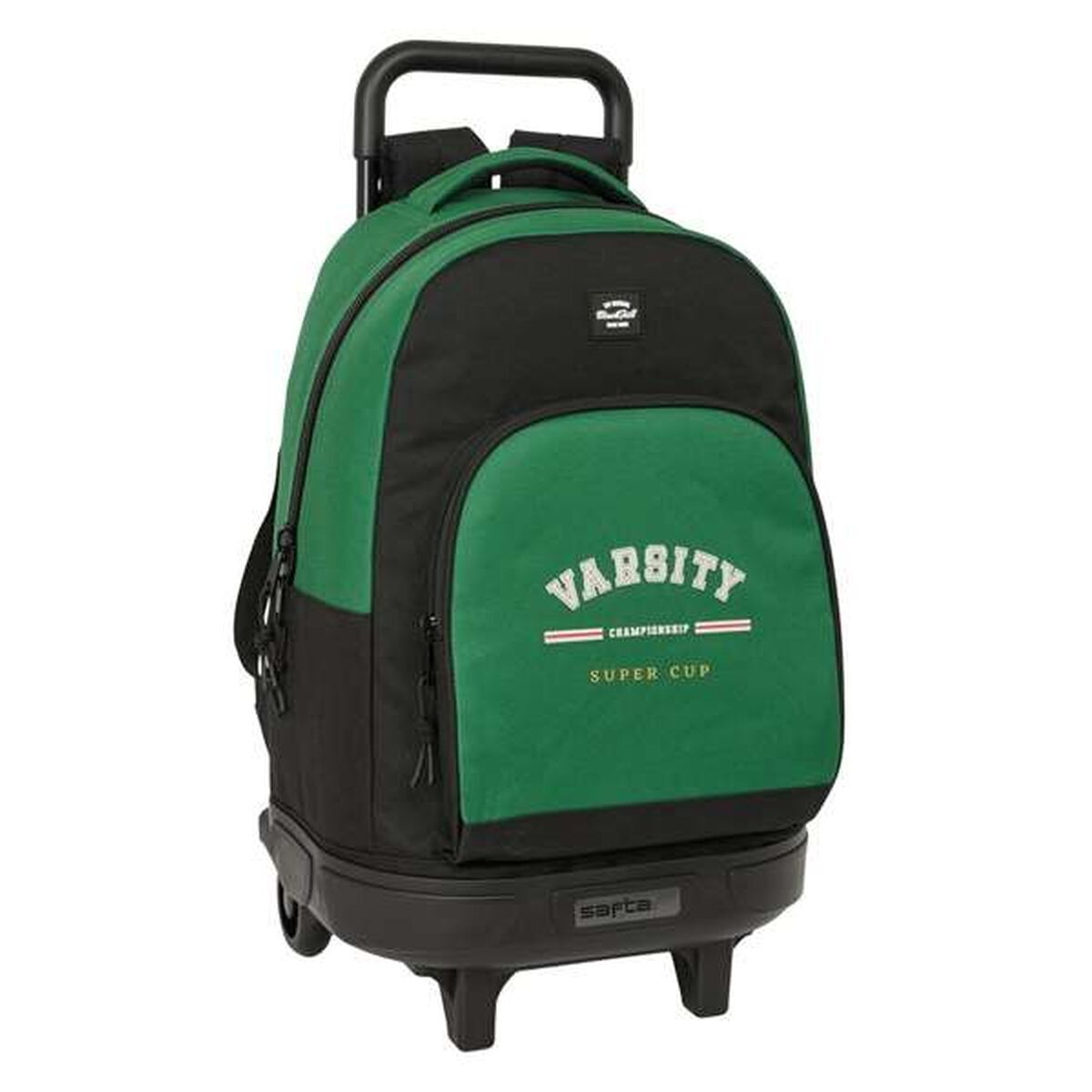 School Rucksack with Wheels BlackFit8 Varsity Black Green 33 x 45 x 22 cm School Rucksack with Wheels BlackFit8 Varsity Black Green 33 x 45 x 22 cm