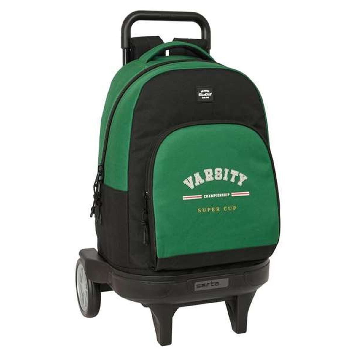 School Rucksack with Wheels BlackFit8 Varsity Black Green 33 x 45 x 22 cm School Rucksack with Wheels BlackFit8 Varsity Black Green 33 x 45 x 22 cm