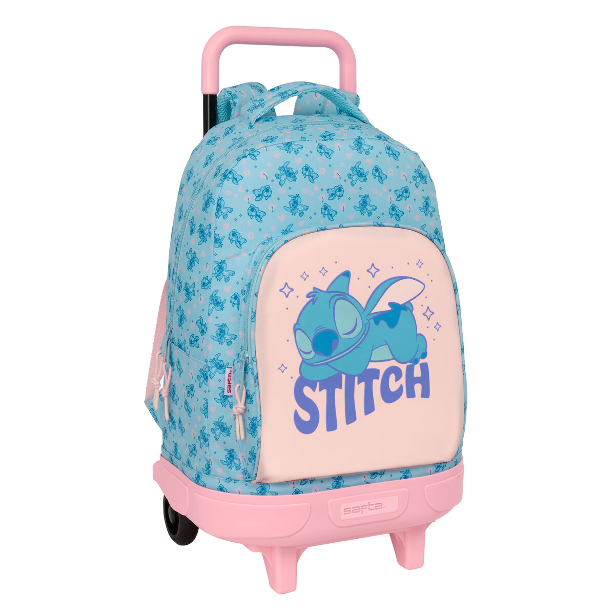 School Rucksack with Wheels Lilo & Stitch Ohana Blue 33 x 45 x 22 cm