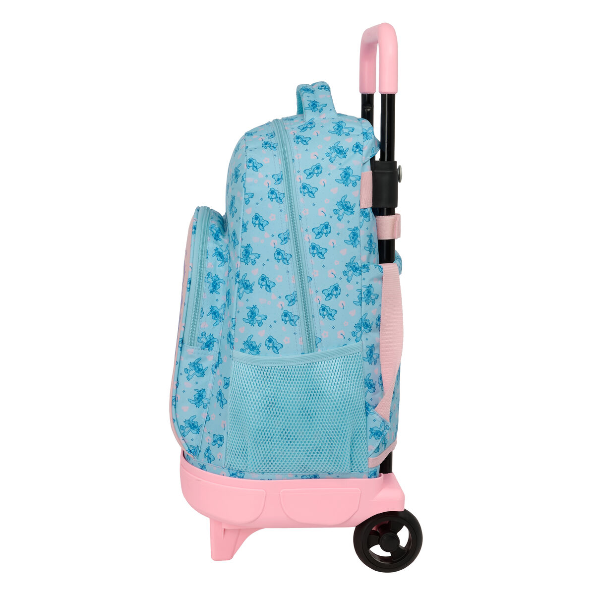 School Rucksack with Wheels Lilo & Stitch Ohana Blue 33 x 45 x 22 cm