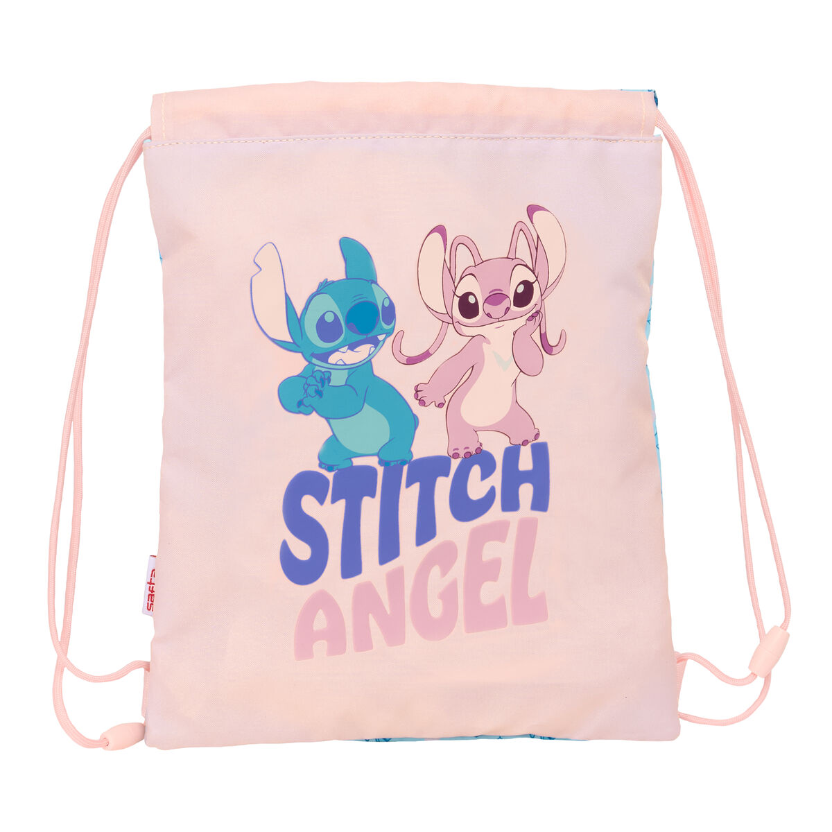 Backpack with Strings Lilo & Stitch Ohana Blue Pink 26 x 34 x 1 cm Backpack with Strings Lilo & Stitch Ohana Blue Pink 26 x 34 x 1 cm