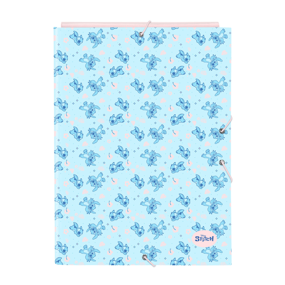 Ring binder Lilo & Stitch Ohana Blue Light Pink A4 26 x 33.5 x 2.5 cm