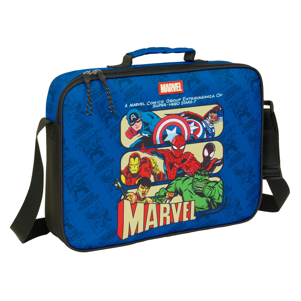 School Bag The Avengers Blue Black 38 x 28 x 6 cm
