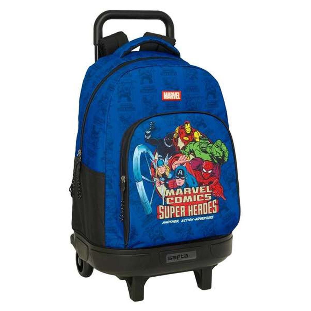 School Rucksack with Wheels The Avengers Blue Black 33 x 45 x 22 cm
