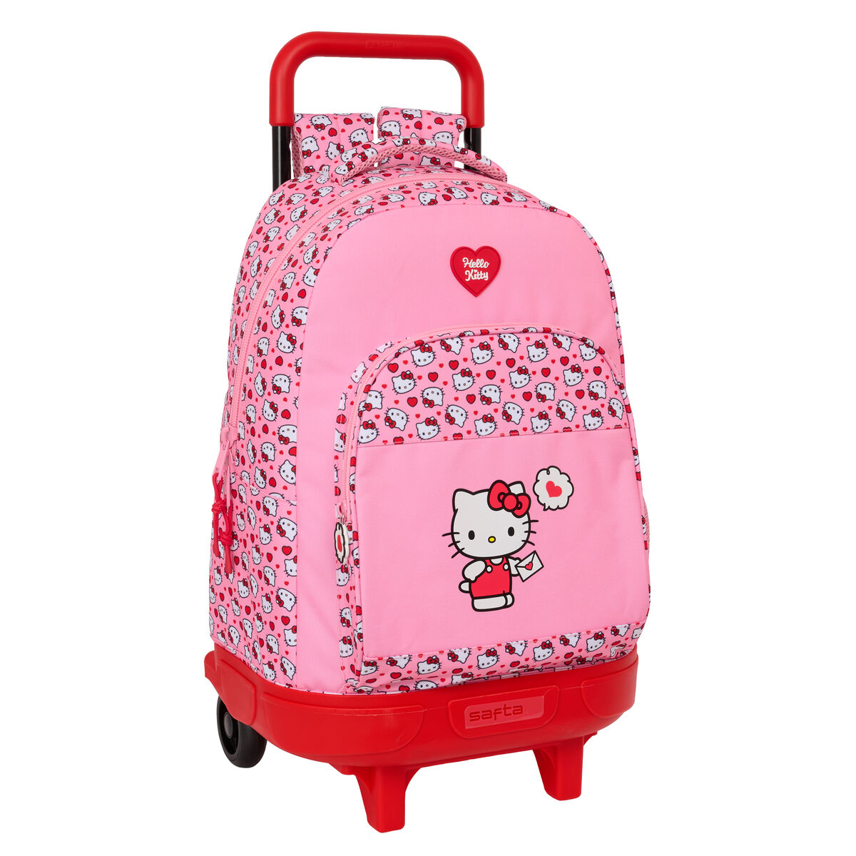 School Rucksack with Wheels Hello Kitty Pink 33 x 45 x 22 cm