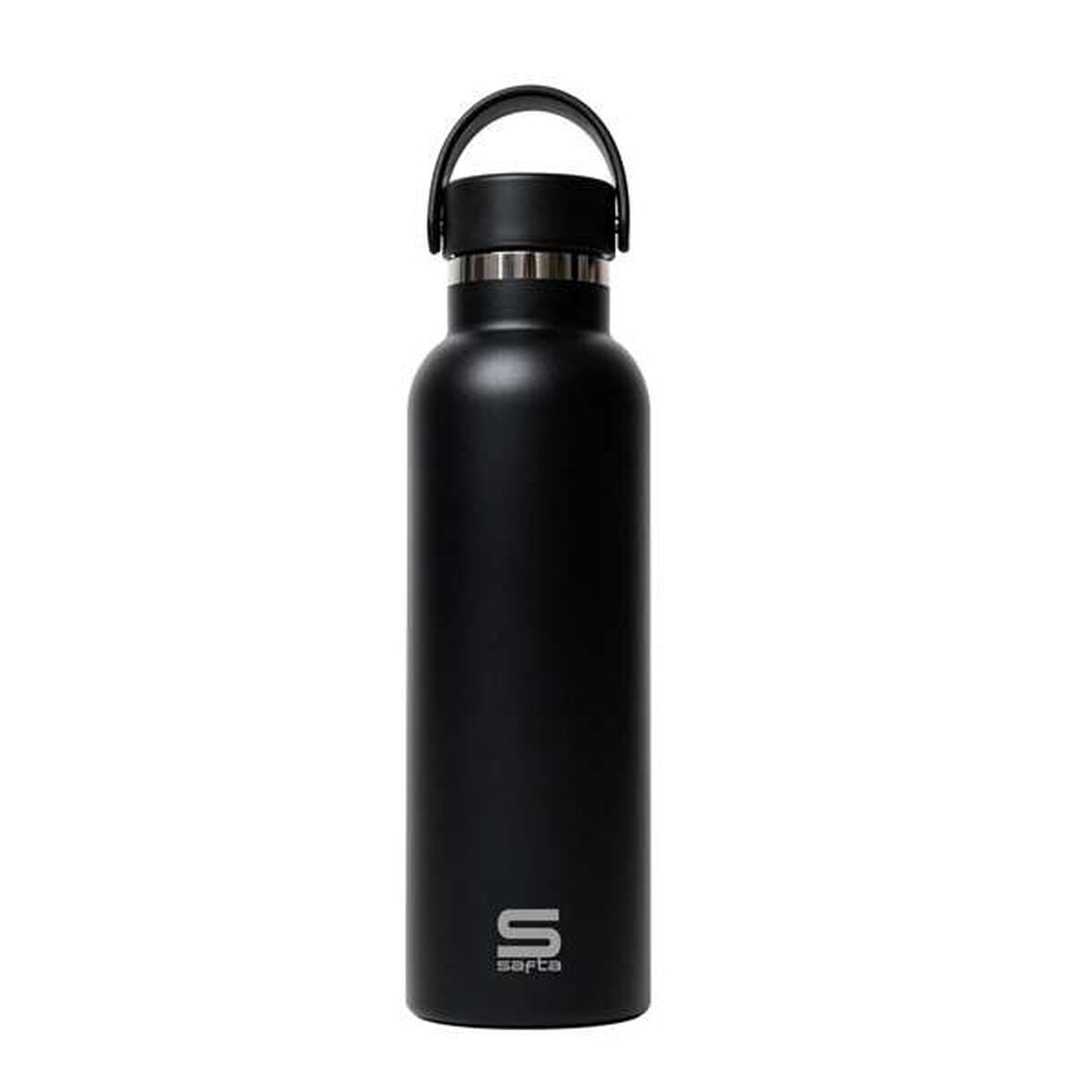 Water bottle Safta Negro Black Silicone Stainless steel