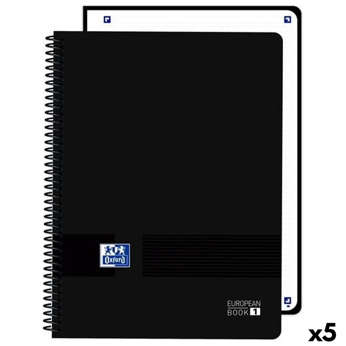 Notebook Oxford LIVE&GO Black A4 80 Sheets (5 Units)