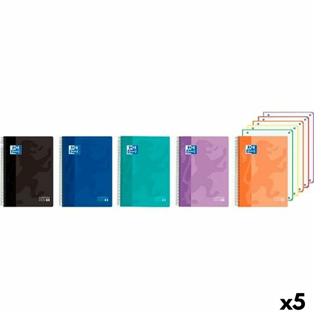 Book of Rings Oxford EUROPEANBOOK 5 CLASSIC Multicolour A4 120 Sheets (5 Units)