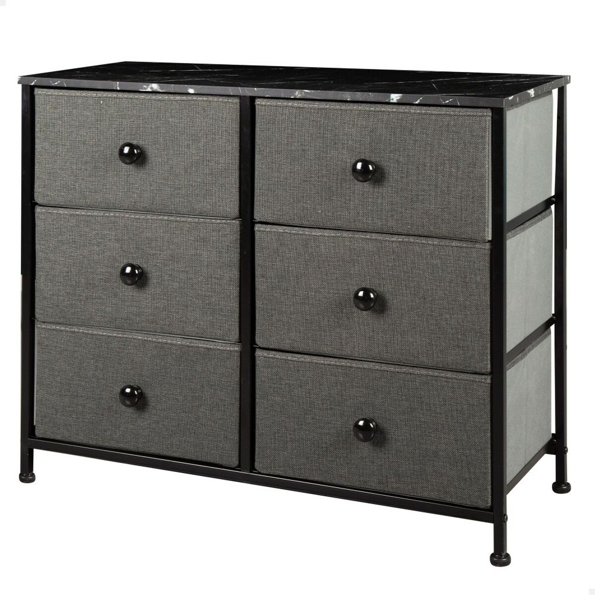 Chest of drawers Max Home Grey Marble 80 x 62 x 30 cm Chest of drawers Max Home Grey Marble 80 x 62 x 30 cm