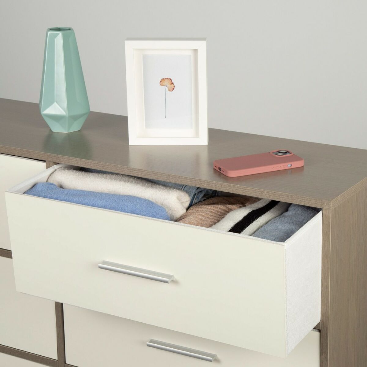 Chest of drawers Max Home White Grey Modern 114 x 70 x 30 cm