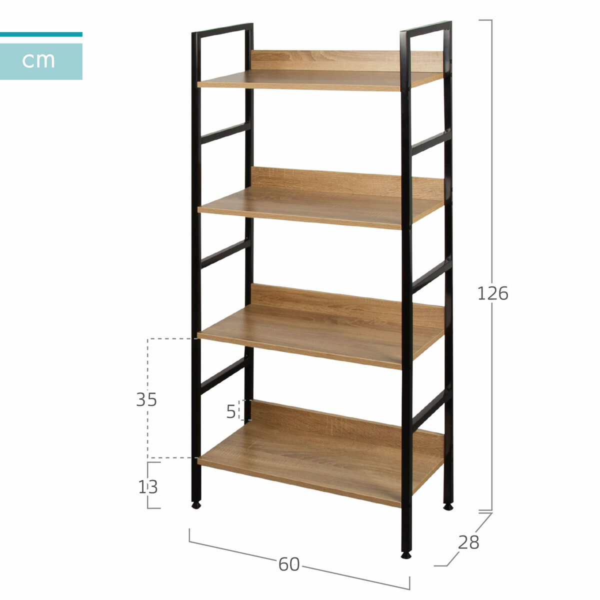 Shelves Max Home Steel Melamin Particleboard 60 x 126 x 28 cm