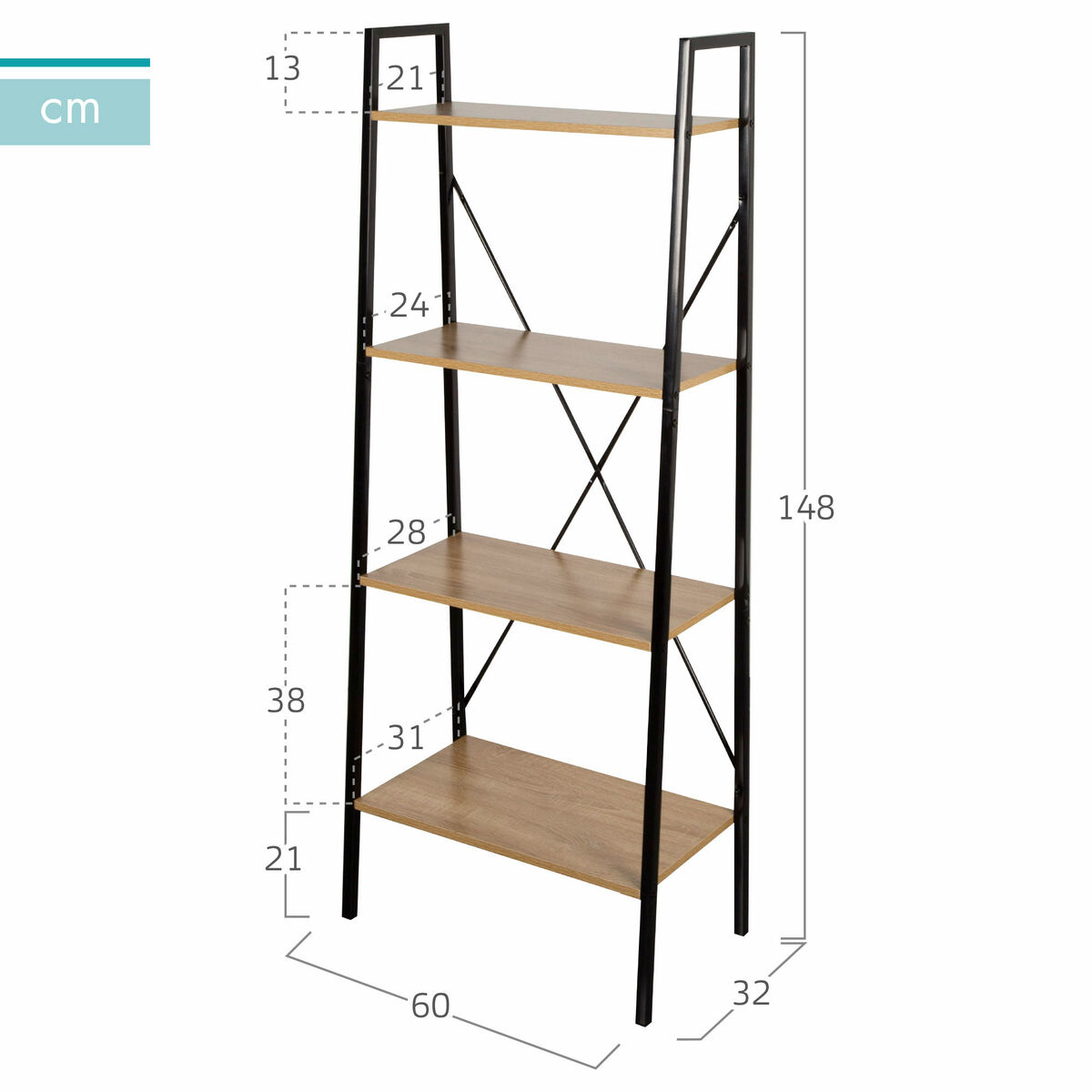 Shelves Max Home Steel Melamin Particleboard 60 x 148 x 32 cm