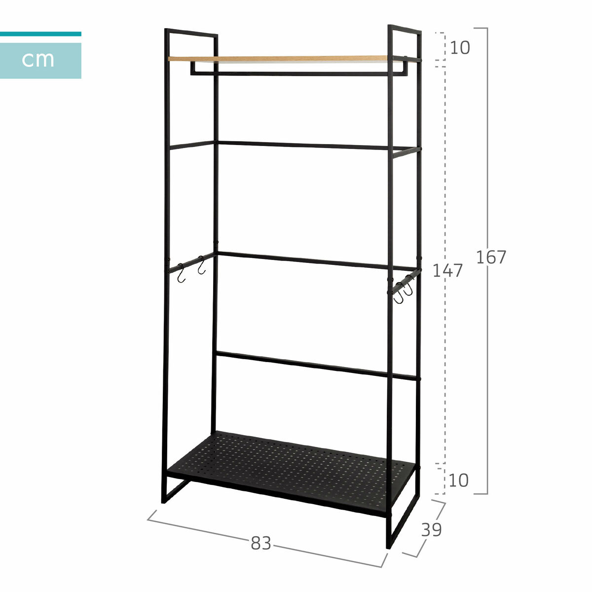 Cupboard Max Home Steel Melamin Particleboard 83 x 167 x 39 cm