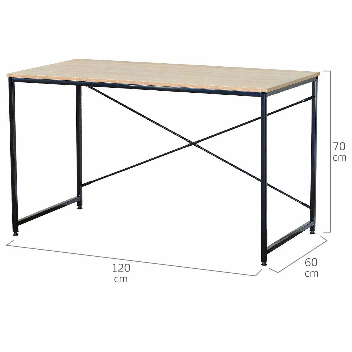 Desk Max Home Steel Melamin Particleboard 120 x 71 x 60 cm