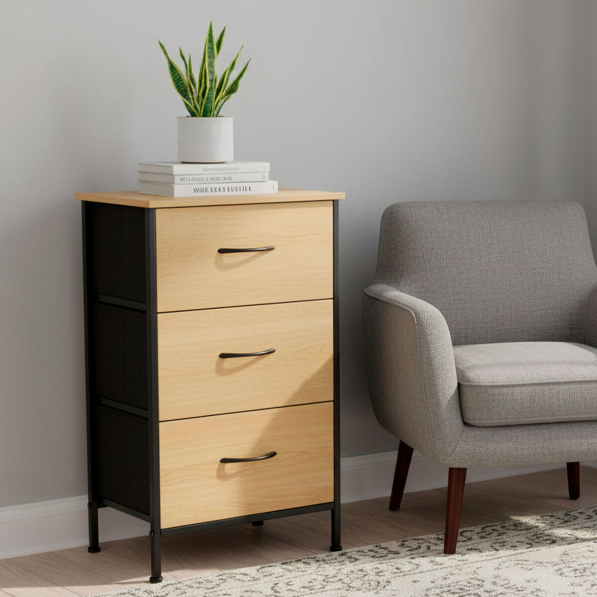 Chest of drawers Max Home Black Modern 40 X 75 X 30 CM