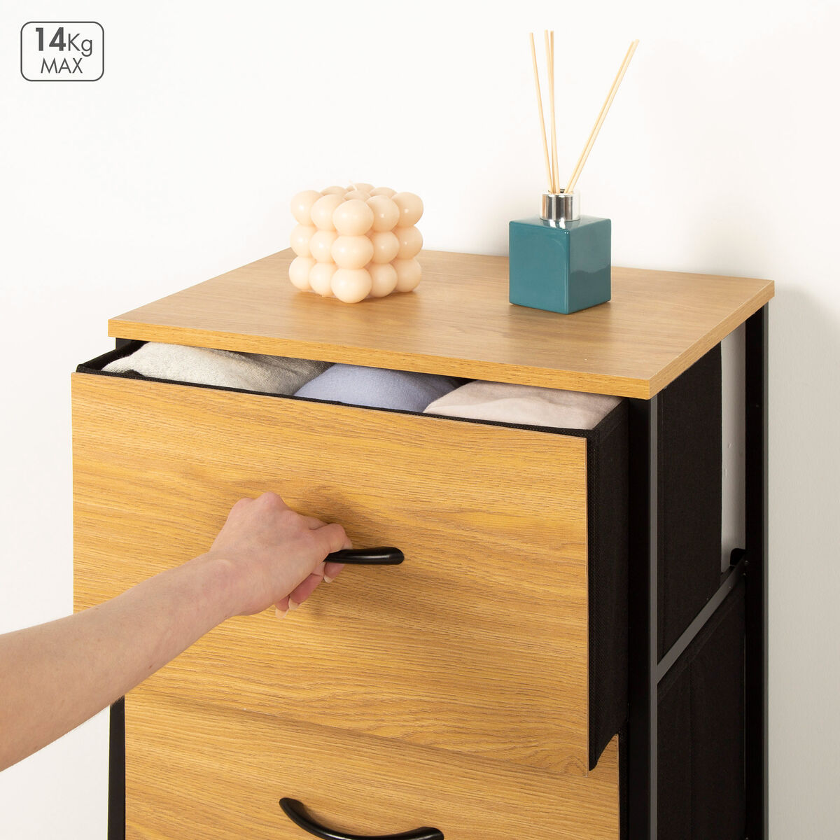 Chest of drawers Max Home Black Modern 40 X 75 X 30 CM