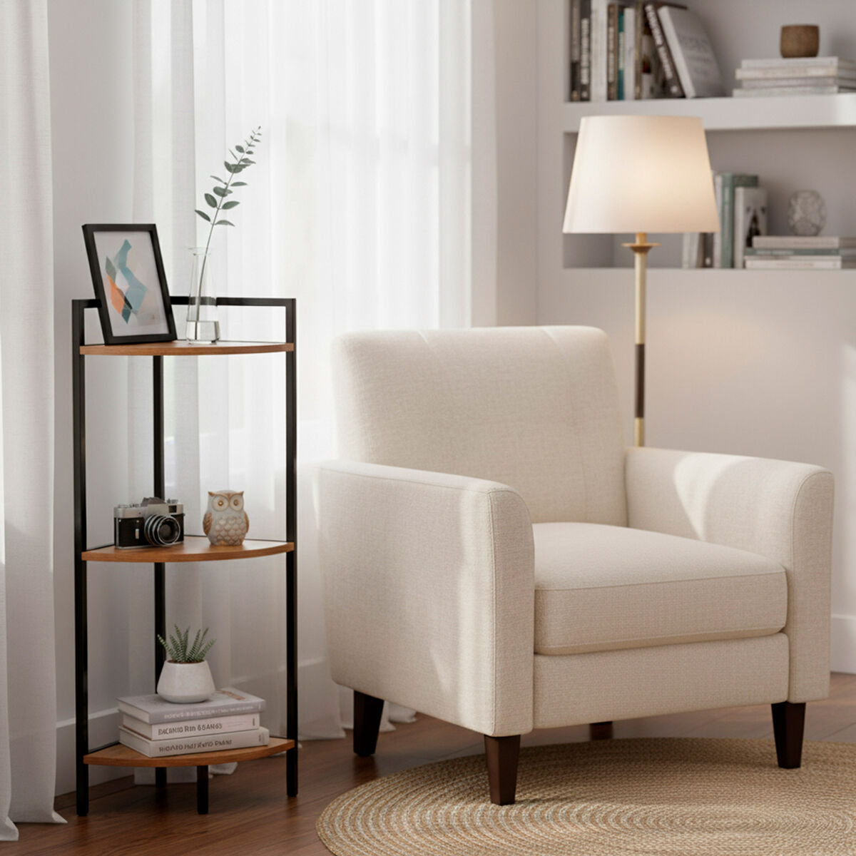 Shelves Max Home Black Iron MDF Wood 24 x 80 x 24 cm