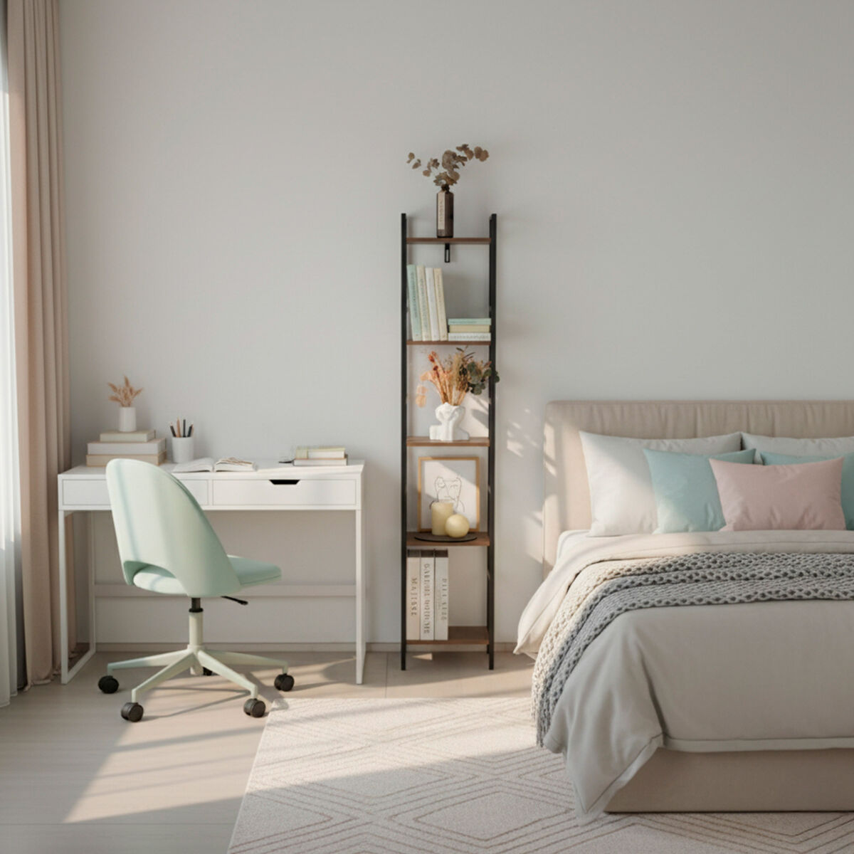 Shelves Max Home Iron MDF Wood 5 Shelves 30 X 144 X 24 CM