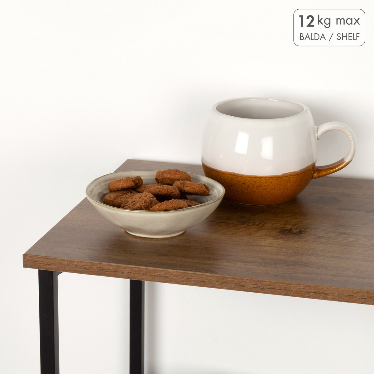 Shelves Max Home Iron MDF Wood 3 Shelves 48 X 62 X 30 CM