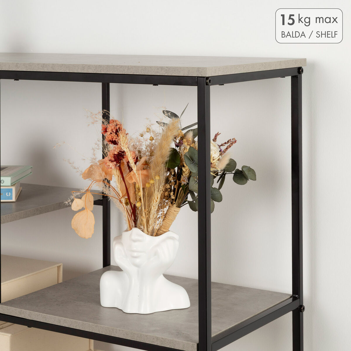 Shelves Max Home Iron MDF Wood 5 Shelves 75 x 100 x 30 cm