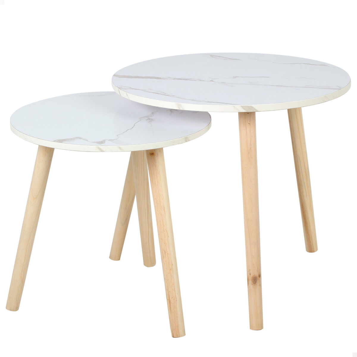 Set of 2 tables Max Home White 48 x 45 x 48 cm