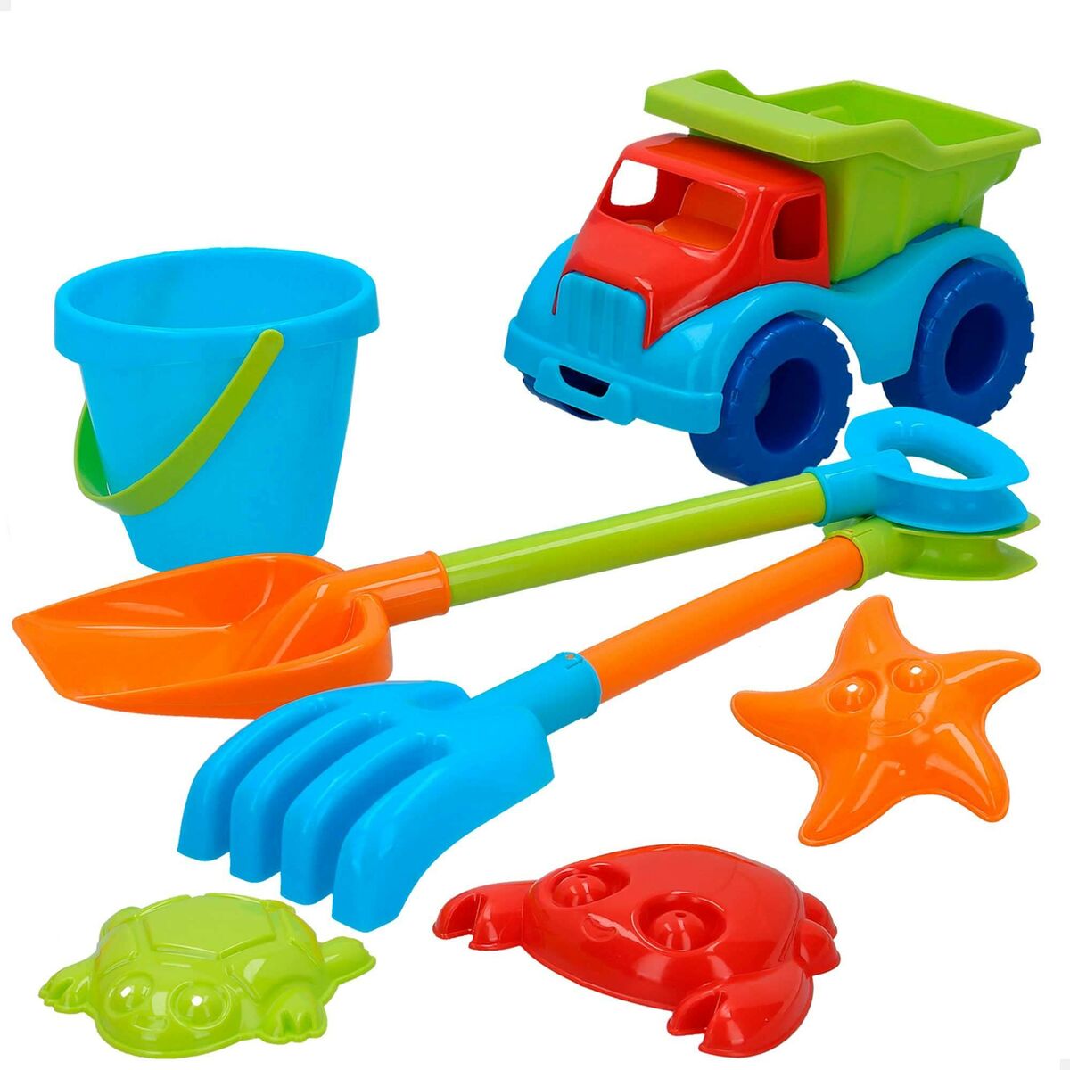 Beach toys set Colorbaby 18 cm Lorry 7 Pieces Beach toys set Colorbaby 18 cm Lorry 7 Pieces