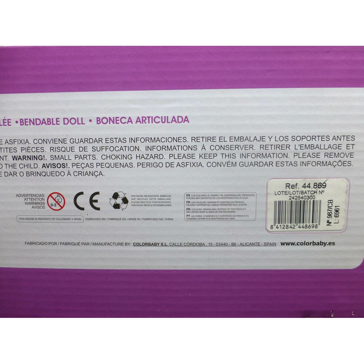 Doll Colorbaby Maria Casual 30 x 105 x 14 cm