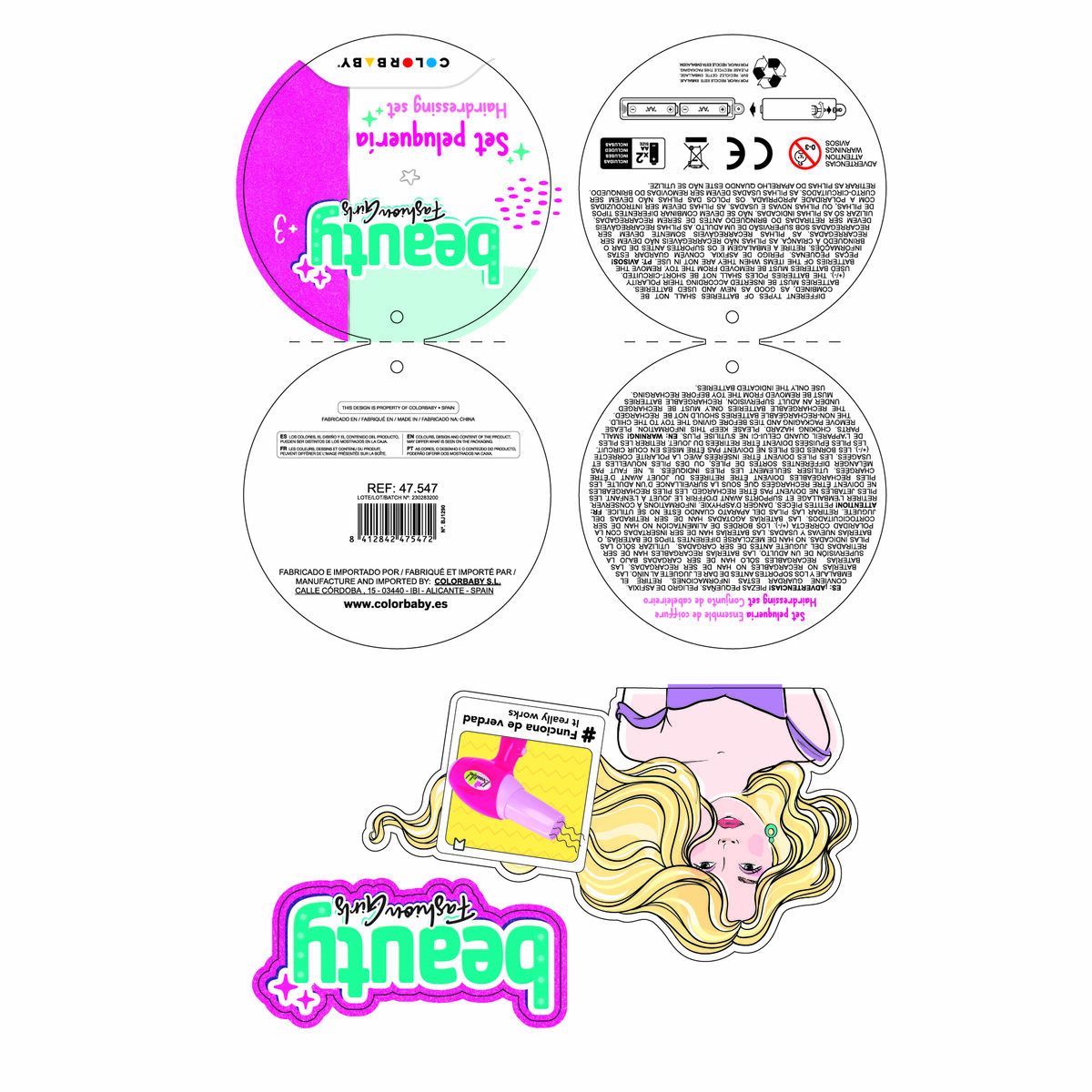 Hair Dressing Set Colorbaby 29.5 x 8.5 x 23 cm