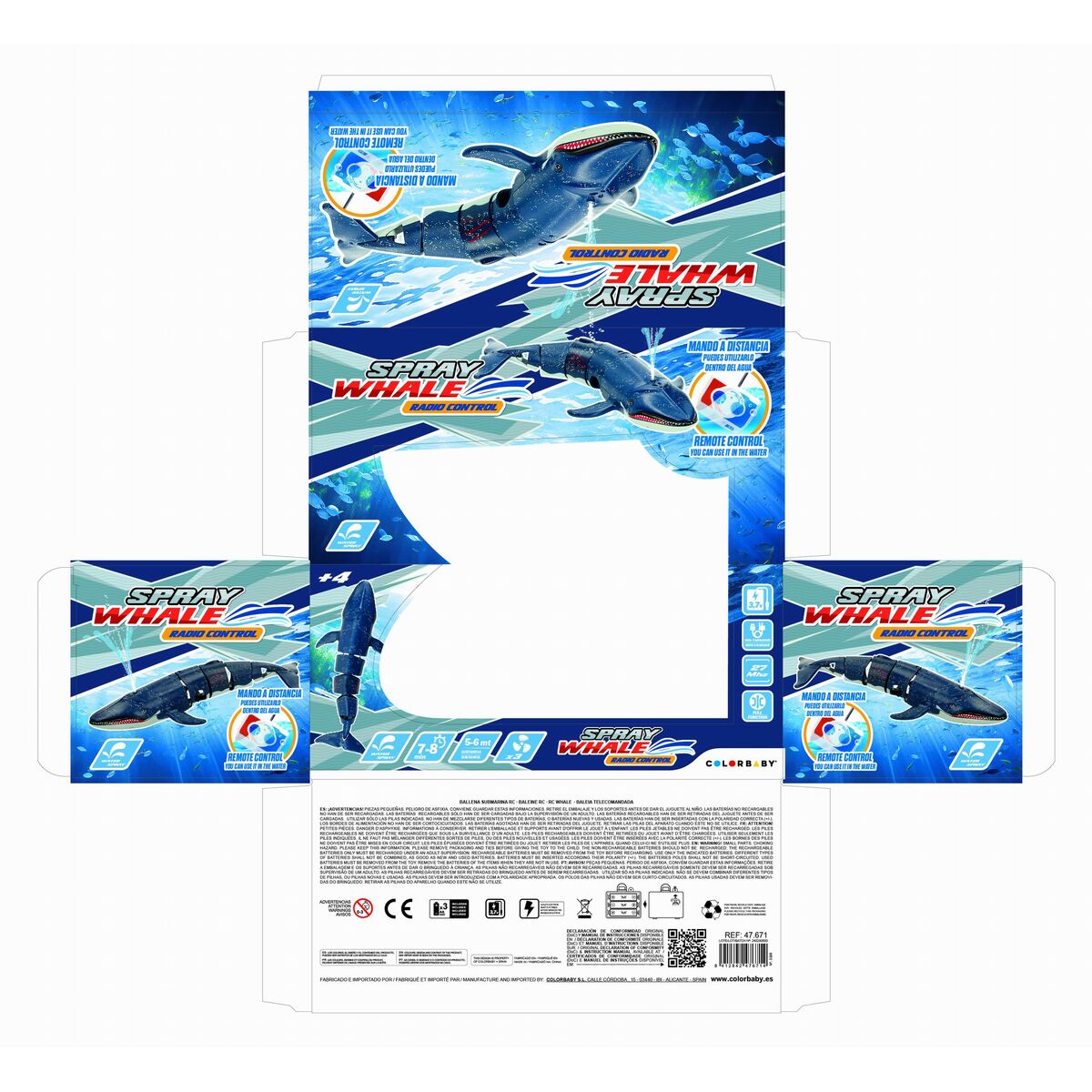 Set Colorbaby Racing Boat Radio control Whale