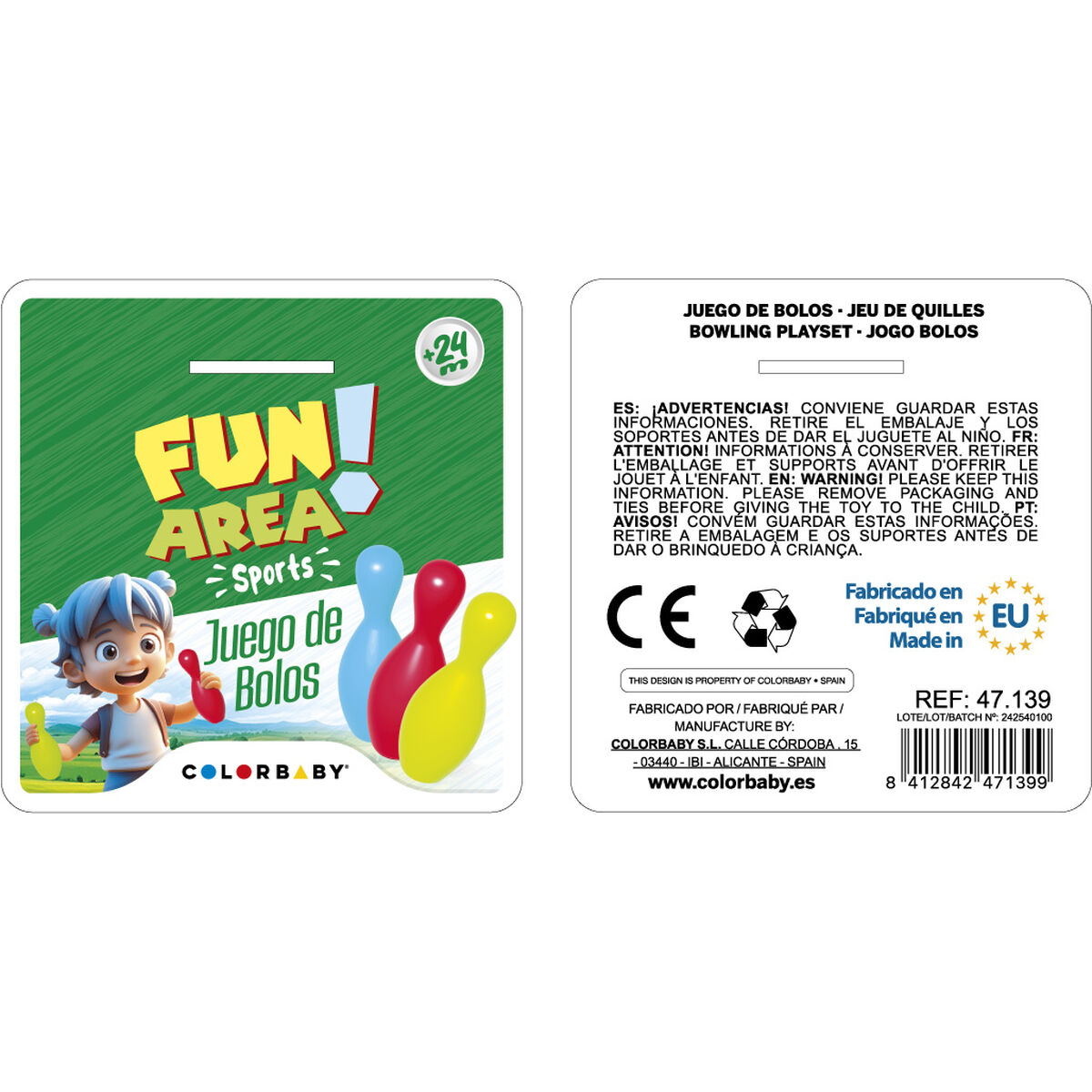 Bowling Game Colorbaby 8 Pieces