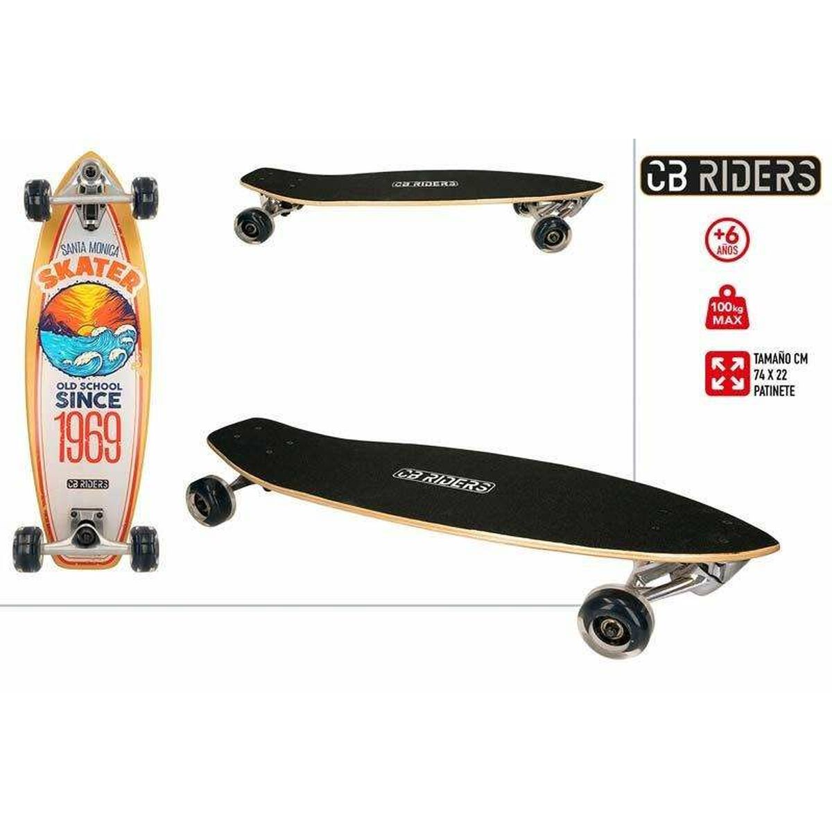Skateboard Colorbaby Wood Orange 74 x 22 cm Skateboard Colorbaby Wood Orange 74 x 22 cm