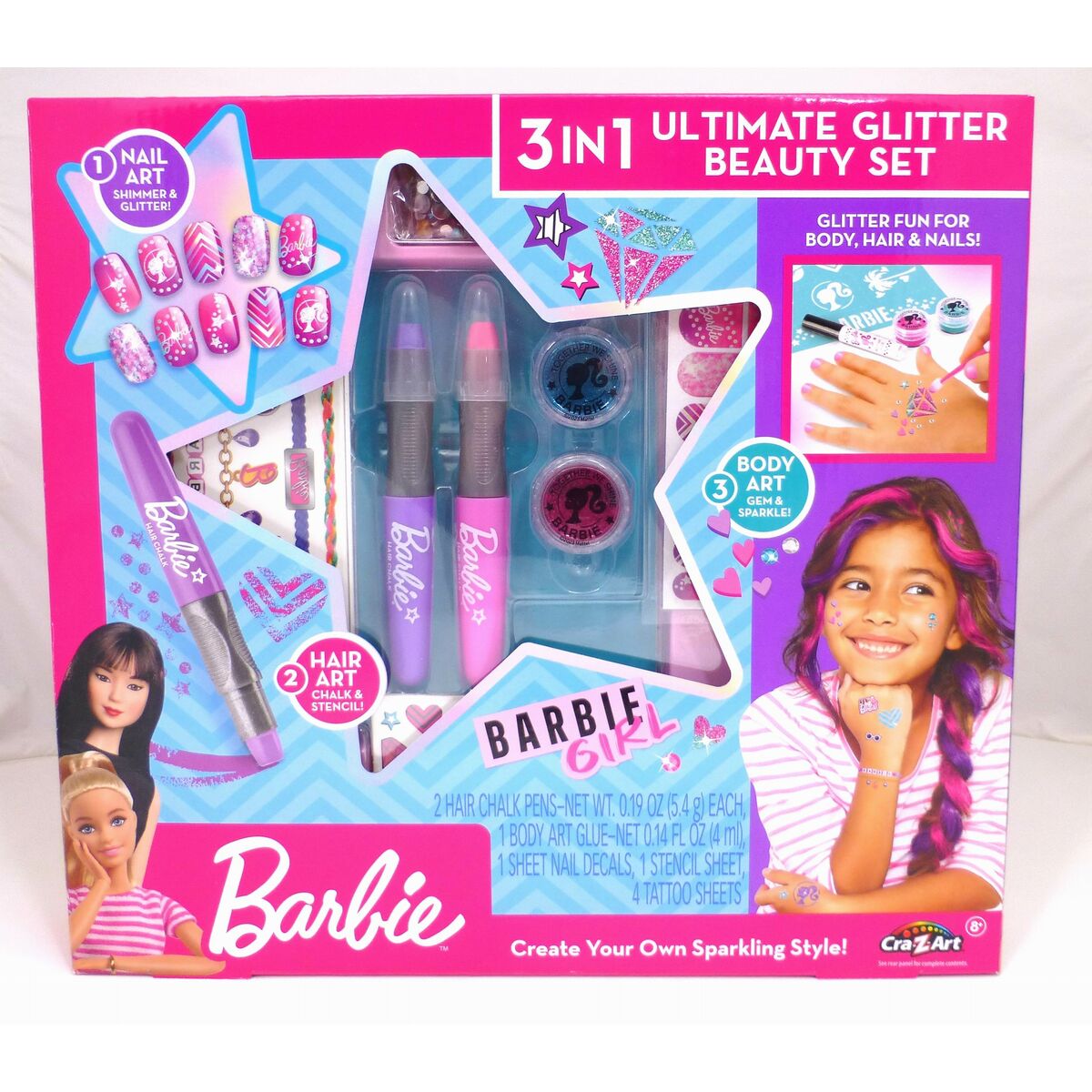 Beauty Kit Barbie Sparkling 2 x 13 x 2 cm 3-in-1