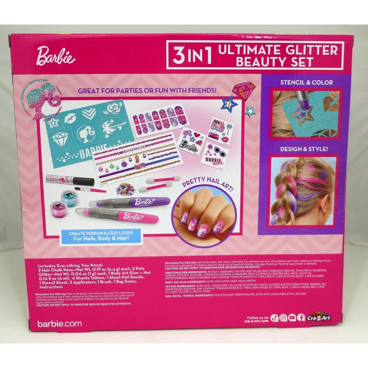 Beauty Kit Barbie Sparkling 2 x 13 x 2 cm 3-in-1