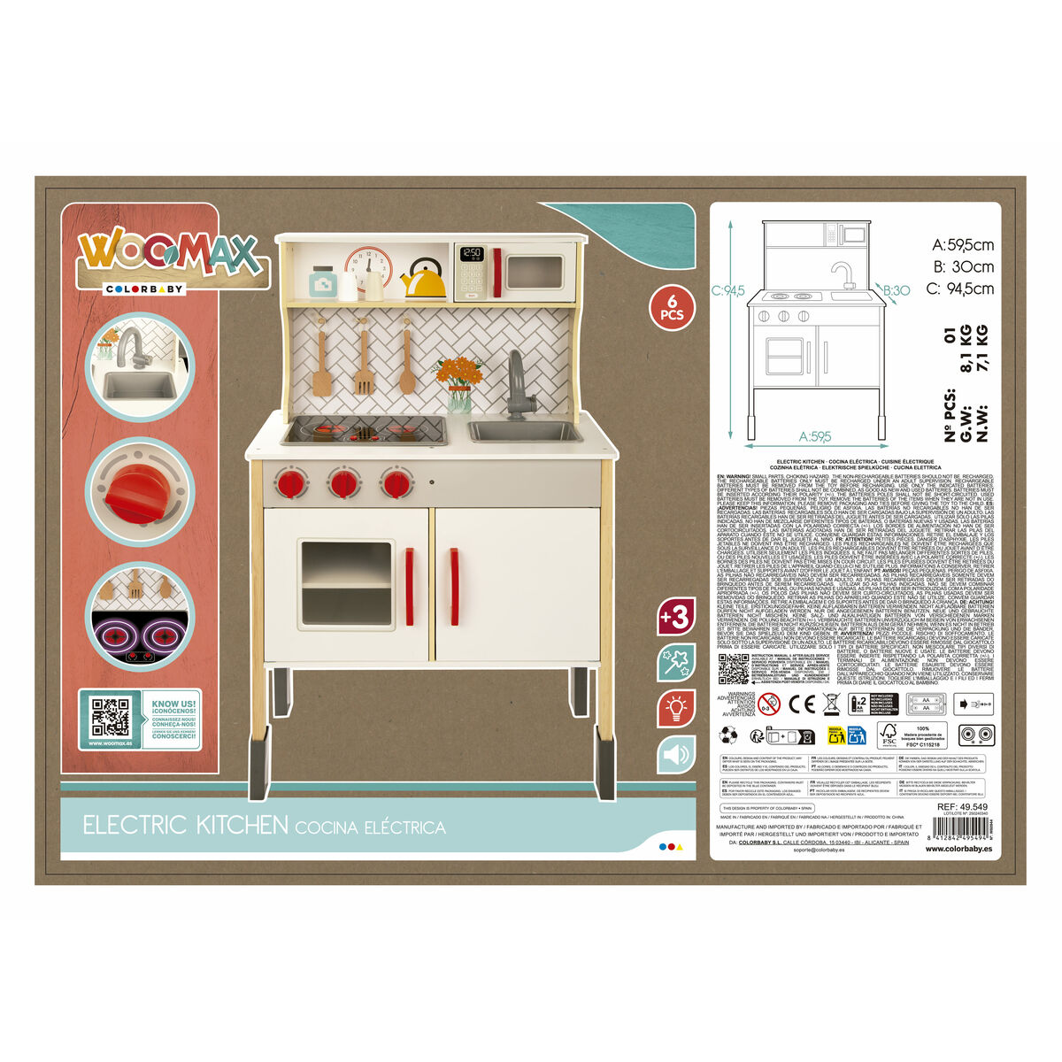 Toy kitchen Woomax 59,5 x 94,5 x 30 cm