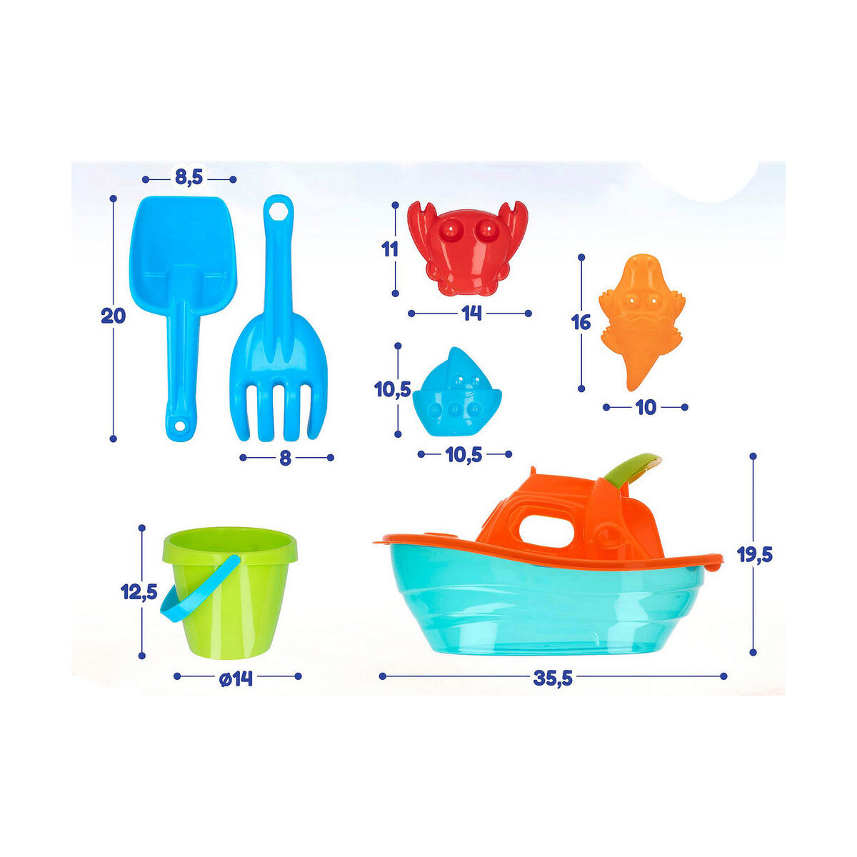 Beach toys set Colorbaby Barco