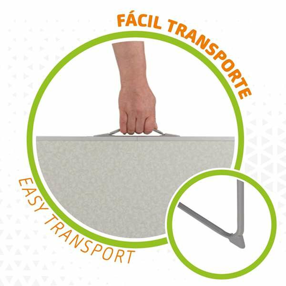 Folding Table Aktive White Steel MDF Wood 80 x 60 x 70 cm