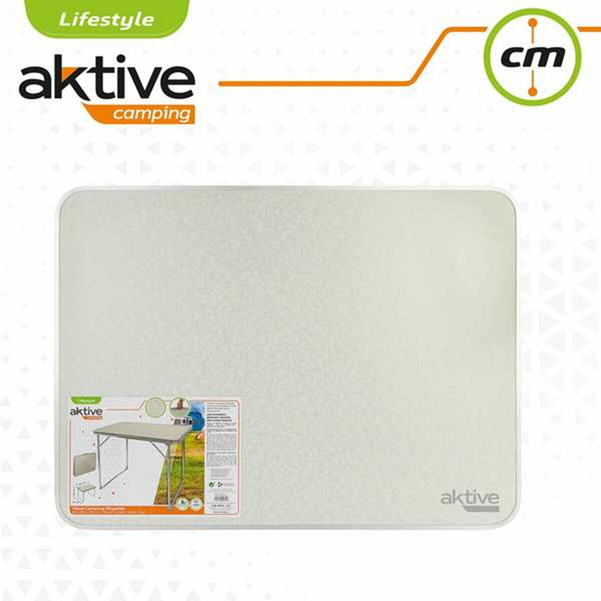 Folding Table Aktive White Steel MDF Wood 80 x 60 x 70 cm