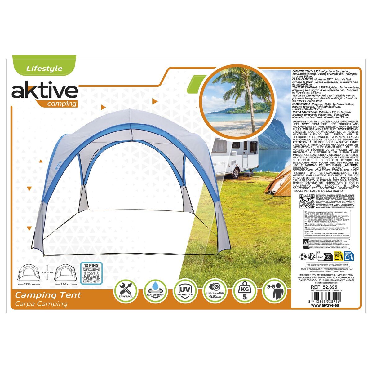 Beach Tent Aktive Camping 320 x 260 x 320 cm
