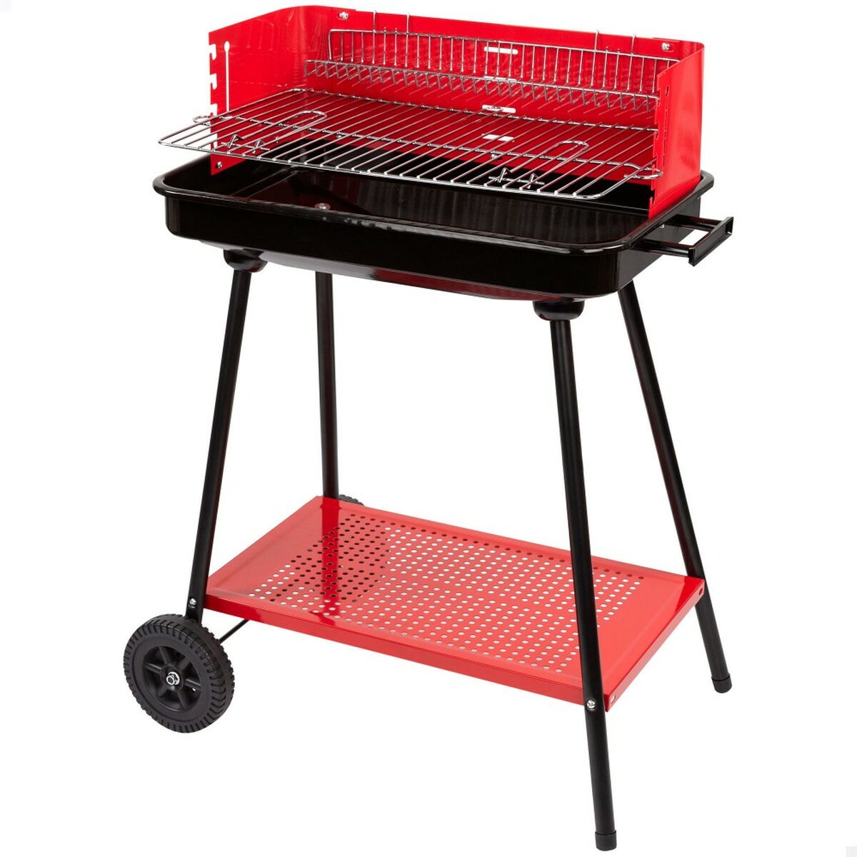 Coal Barbecue with Wheels Aktive Steel Plastic Enamelled Metal 66 x 85 x 44 cm Red Coal Barbecue with Wheels Aktive Steel Plastic Enamelled Metal 66 x 85 x 44 cm Red