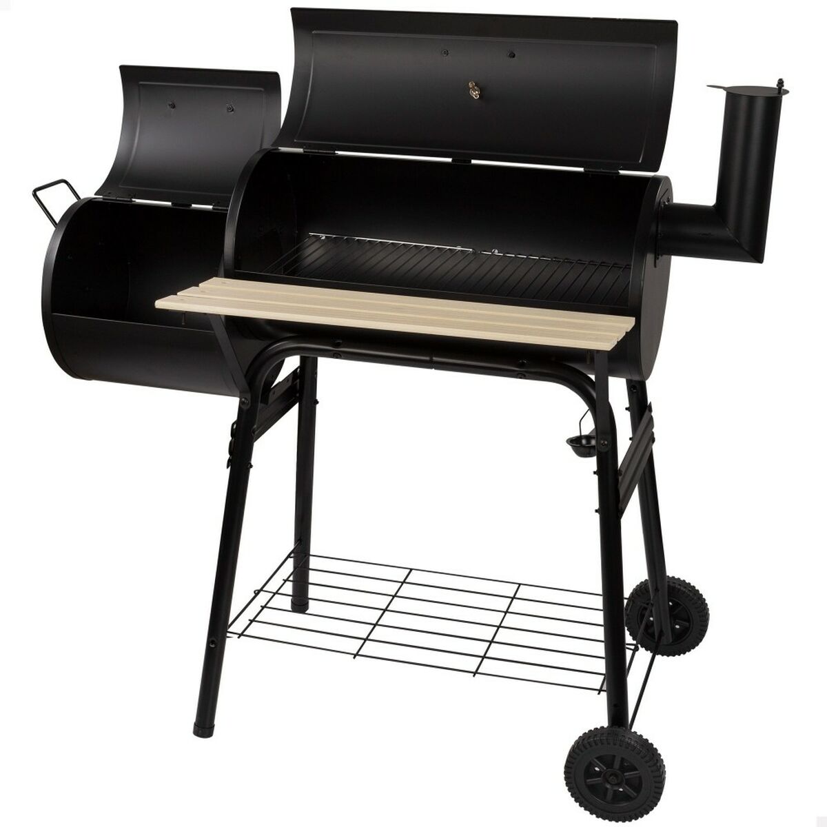 Coal Barbecue with Wheels Aktive Steel Plastic Enamelled Metal 106 x 106 x 61 cm Black Coal Barbecue with Wheels Aktive Steel Plastic Enamelled Metal 106 x 106 x 61 cm Black