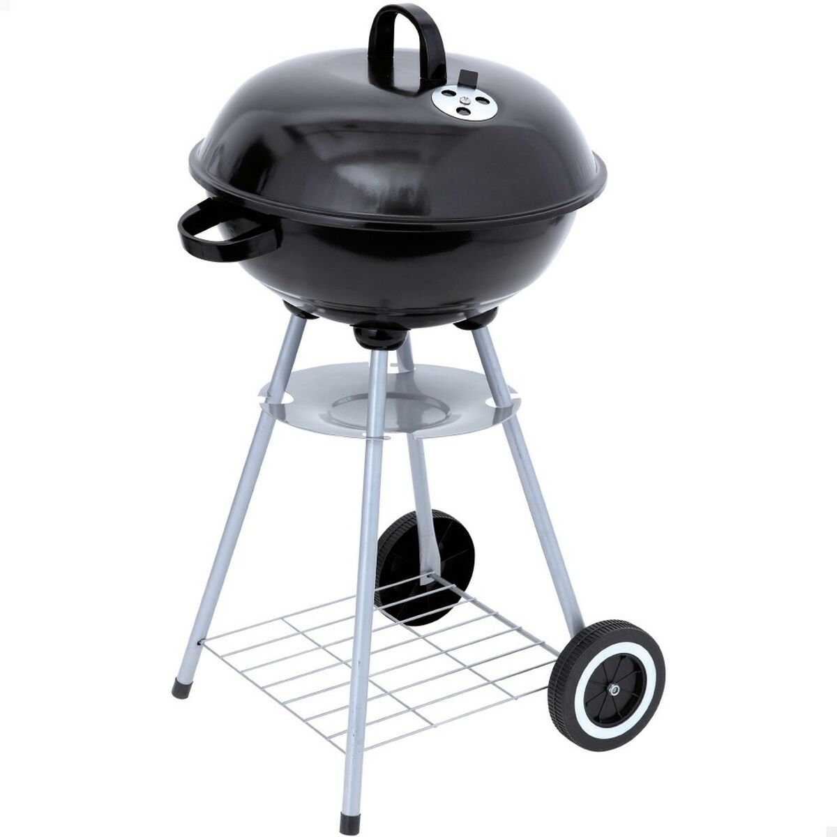 Coal Barbecue with Wheels Aktive Enamelled Metal 46 x 89 x 46 cm Black Coal Barbecue with Wheels Aktive Enamelled Metal 46 x 89 x 46 cm Black