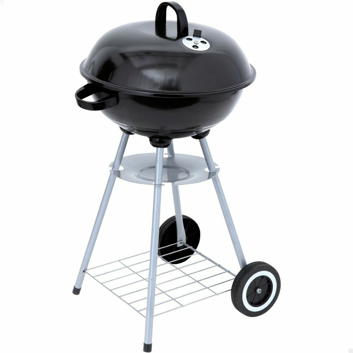 Coal Barbecue with Wheels Aktive 46 cm Circular Black With lid Coal Barbecue with Wheels Aktive 46 cm Circular Black With lid