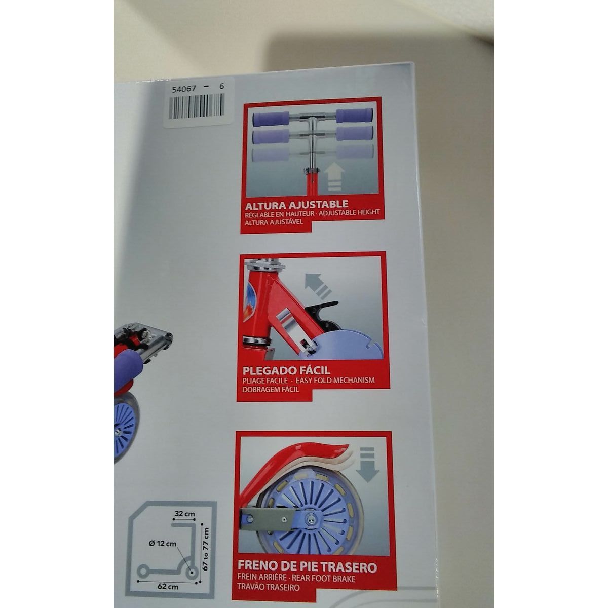 Scooter Colorbaby Red Aluminium Short handle (77 cm)