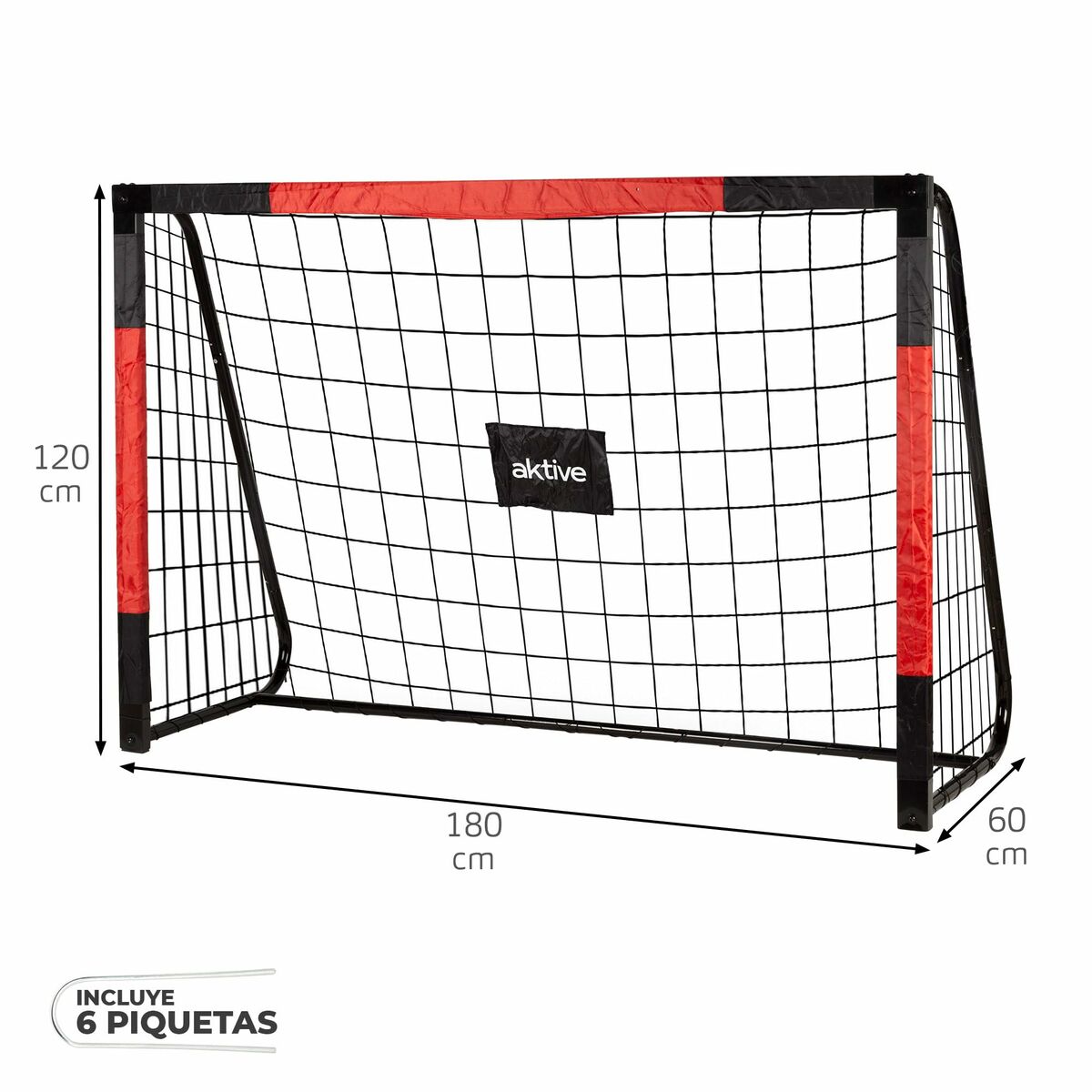 Football Goal Aktive 180 X 12 X 60 CM Black Red