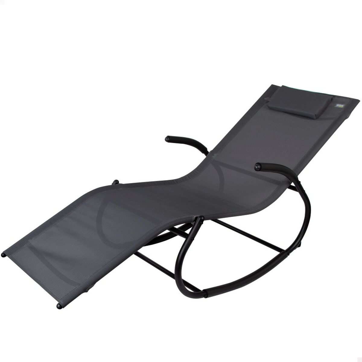 Sun-lounger Aktive 172 x 75 x 53 cm Black Sun-lounger Aktive 172 x 75 x 53 cm Black