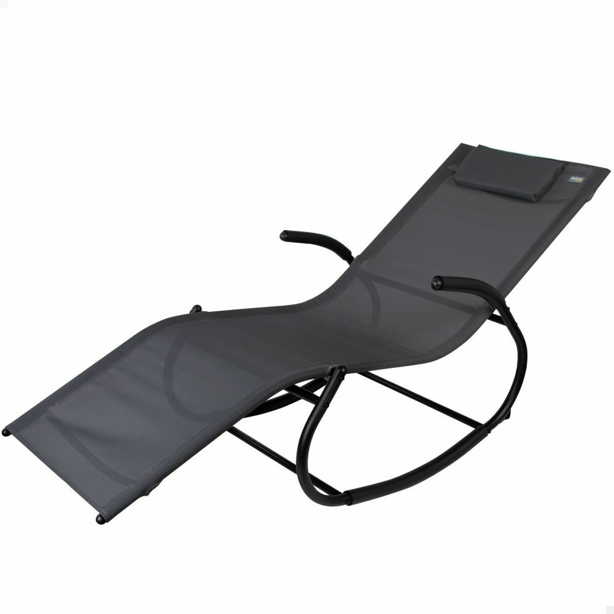 Sun-lounger Aktive Black Steel textilene 172 x 53 x 75 cm Sun-lounger Aktive Black Steel textilene 172 x 53 x 75 cm
