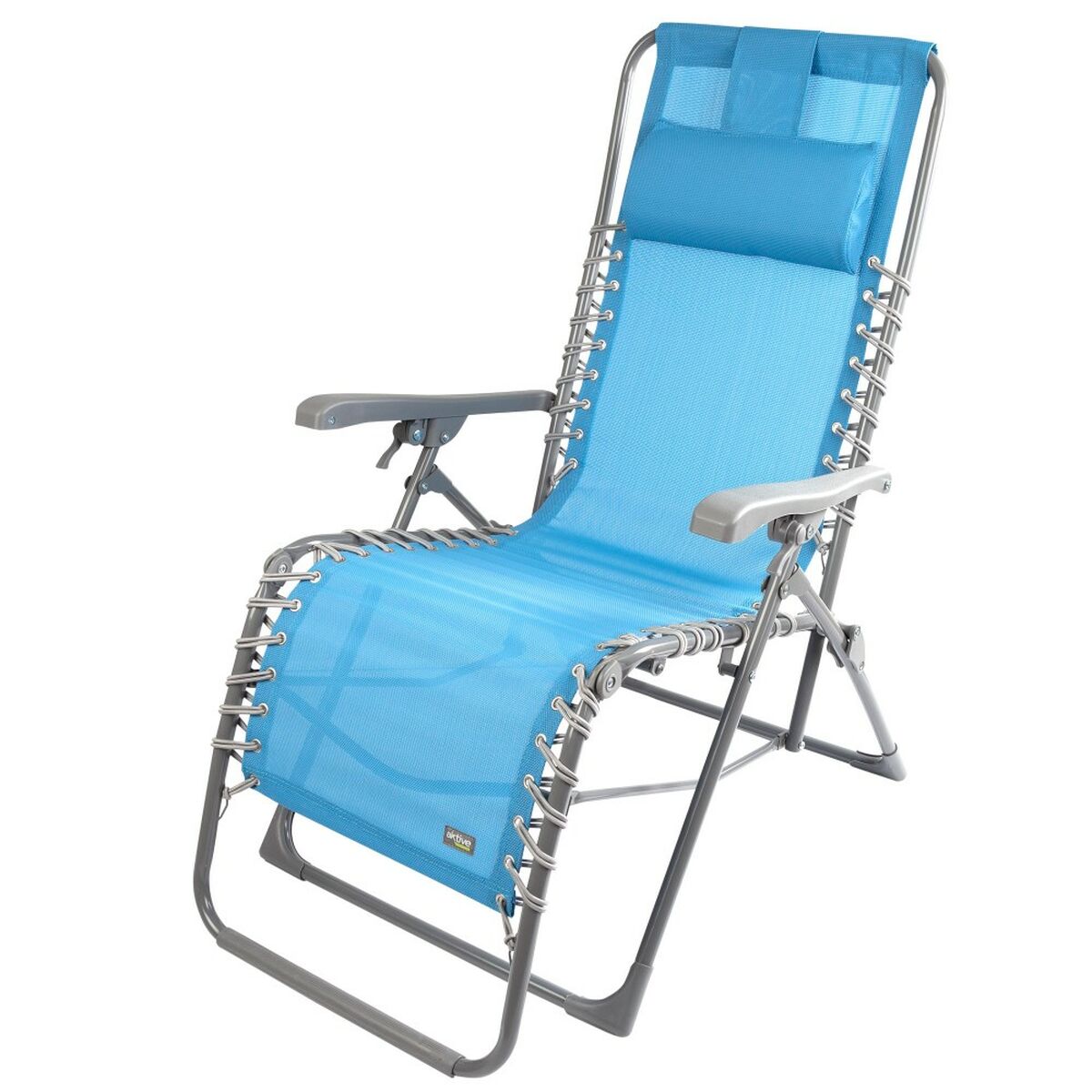 Sun-lounger Aktive textilene Blue 160 x 76 x 52 cm Sun-lounger Aktive textilene Blue 160 x 76 x 52 cm