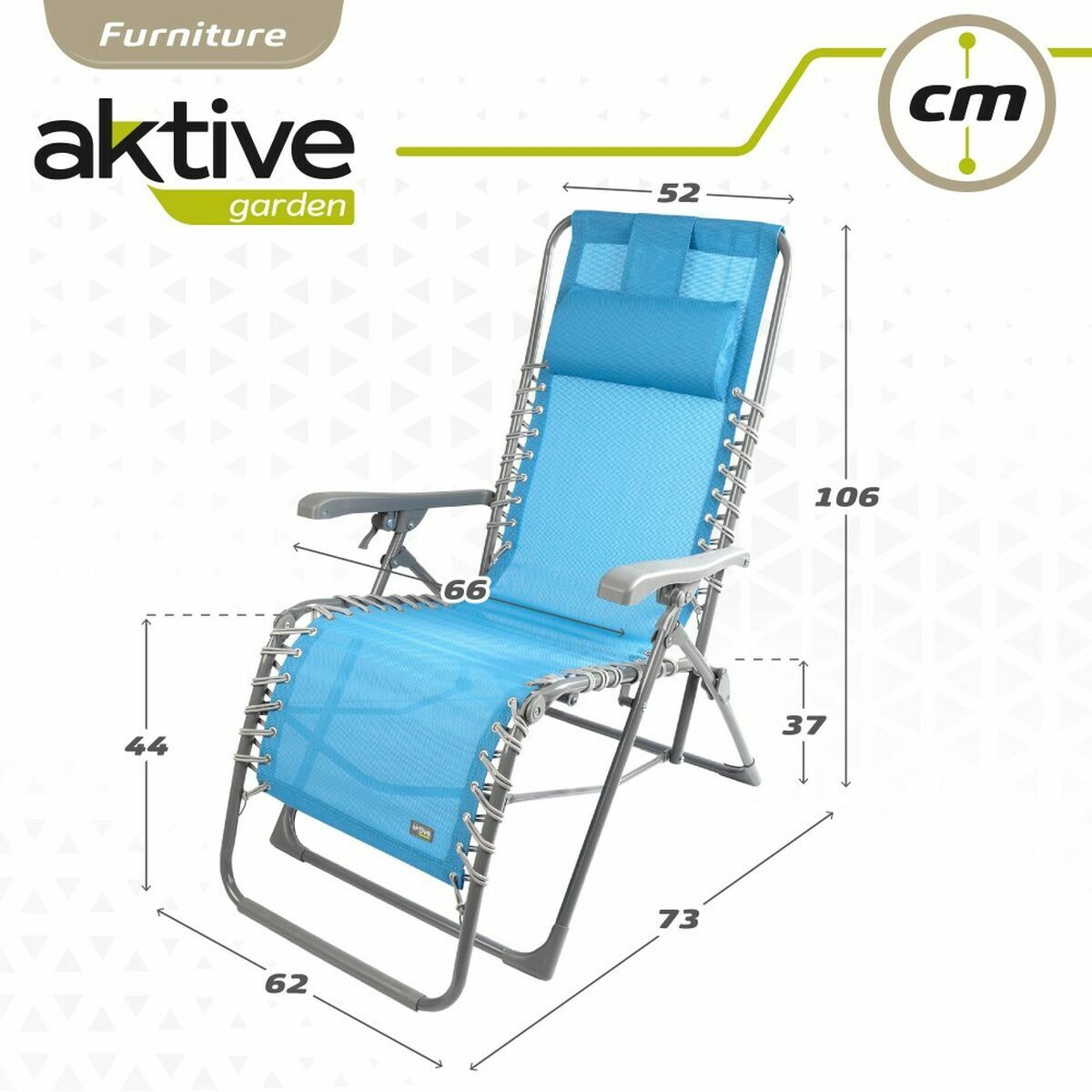 Sun-lounger Aktive Blue textilene 160 x 52 x 76 cm