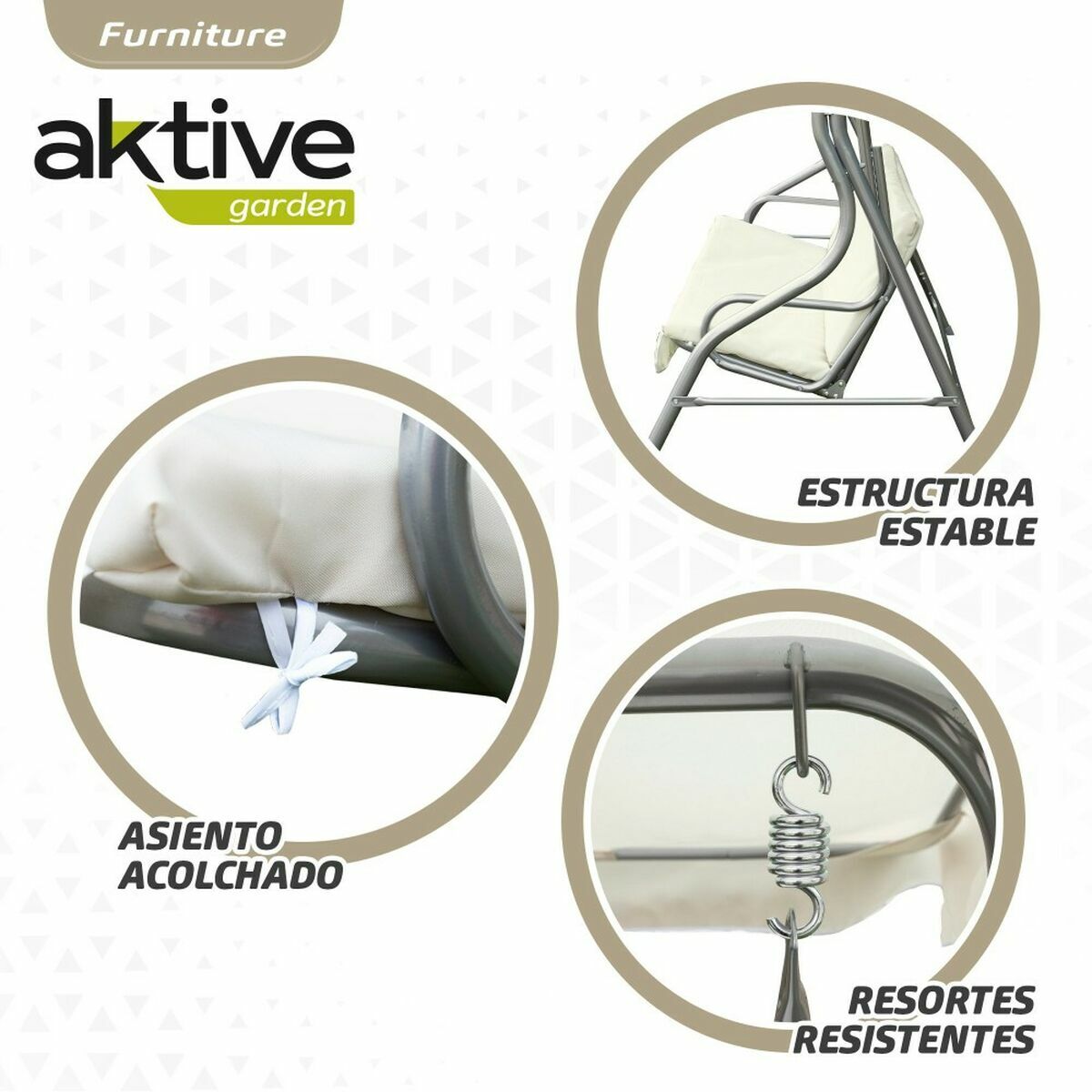 Rocker Aktive 3 places Ivory 180 x 107 x 160 cm